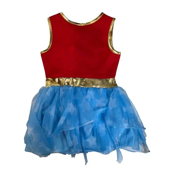 Wonder Woman Girls Tulle Cosplay Tutu Dress Halloween Costume Sz. XCH/4-5 - Picture 2 of 6